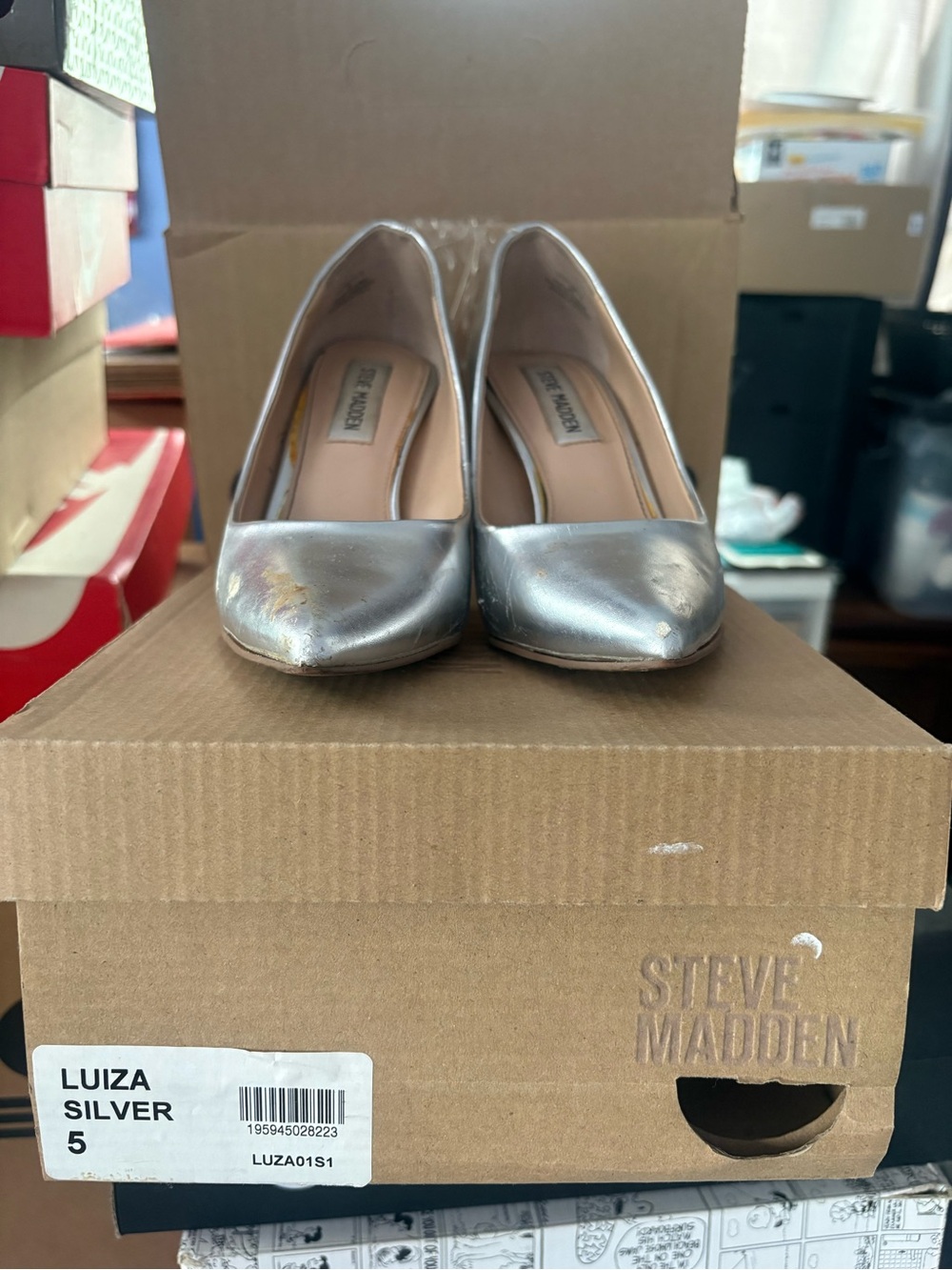 Steve Madden Luiza Metallic Silver Pumps